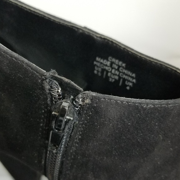 Mix No. 6 Creek Black Suede Ankle Booties Heels - Picture 6 of 8